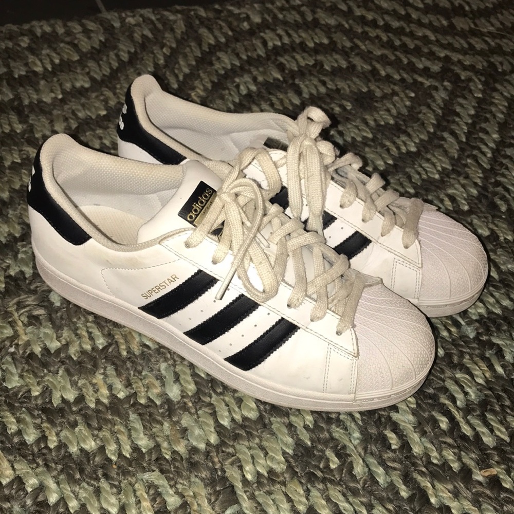 White Adidas Superstars